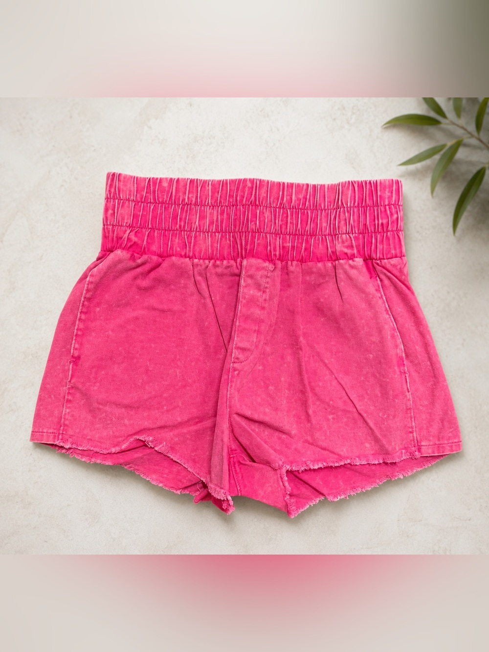 Love Riche Hot Pink High-Waist Casual Shorts